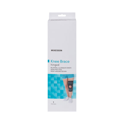 McKesson Knee Brace Medium Wraparound / Hook and Loop Strap Closure with D-Rings 18 to 20-1/2 Inch Circumference Left or Right Knee (1159101_EA)