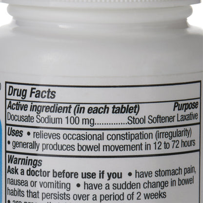 Major Pharmaceuticals Stool Softener Tablet 100 per Bottle 100 mg Strength Docusate Sodium (1125884_BT)