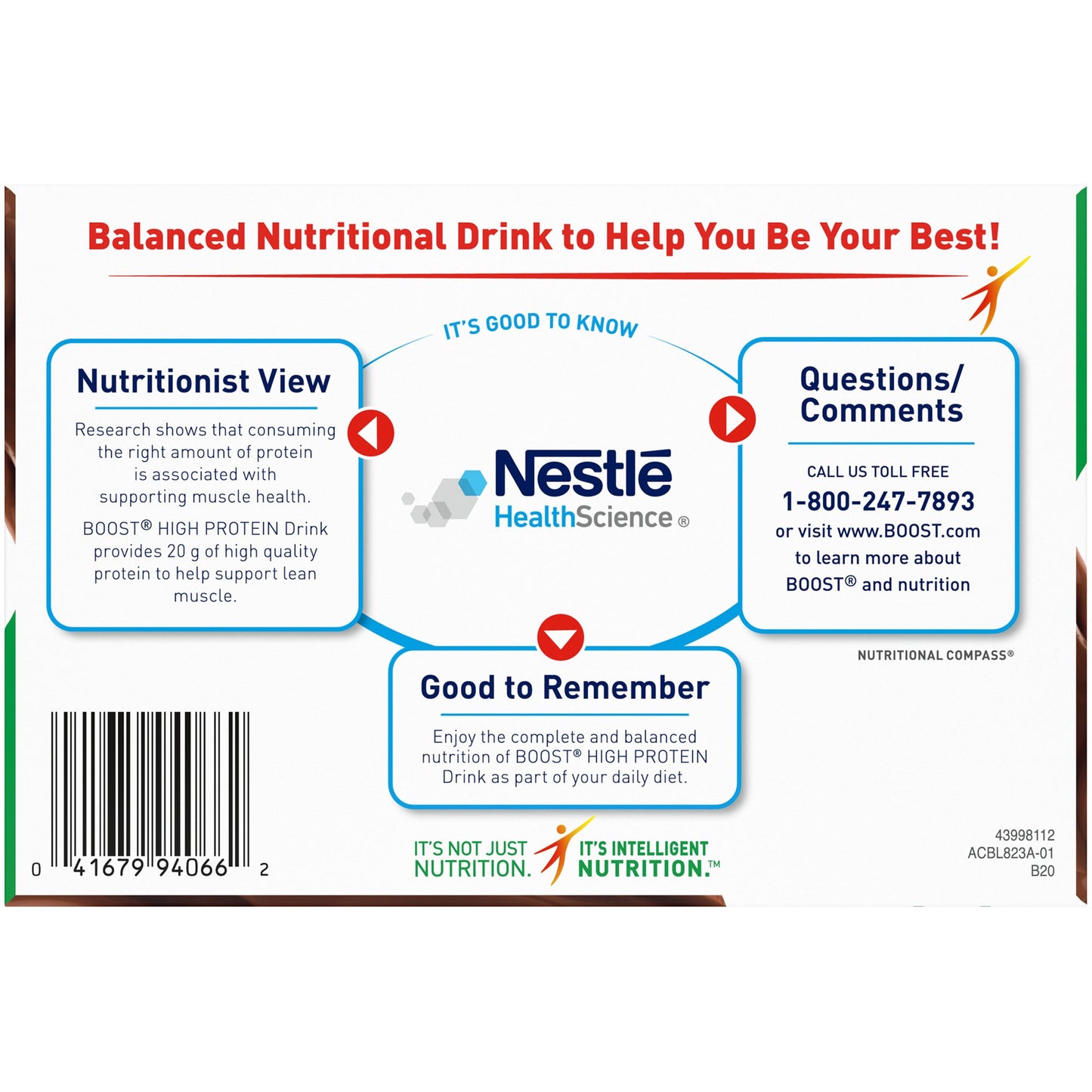 Boost® High Protein Oral Supplement Rich Chocolate Flavor Liquid 8 oz. Bottle (1107868_CS)