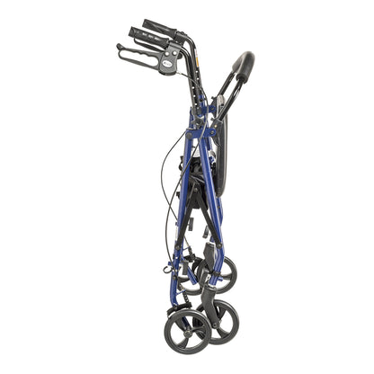 drive™ 4 Wheel Rollator Blue Adjustable Height / Folding Steel Frame (1196512_EA)