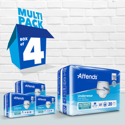 Attends® Unisex Adult Absorbent Underwear Pull On with Tear Away Seams Medium Disposable Heavy Absorbency (848957_BG)