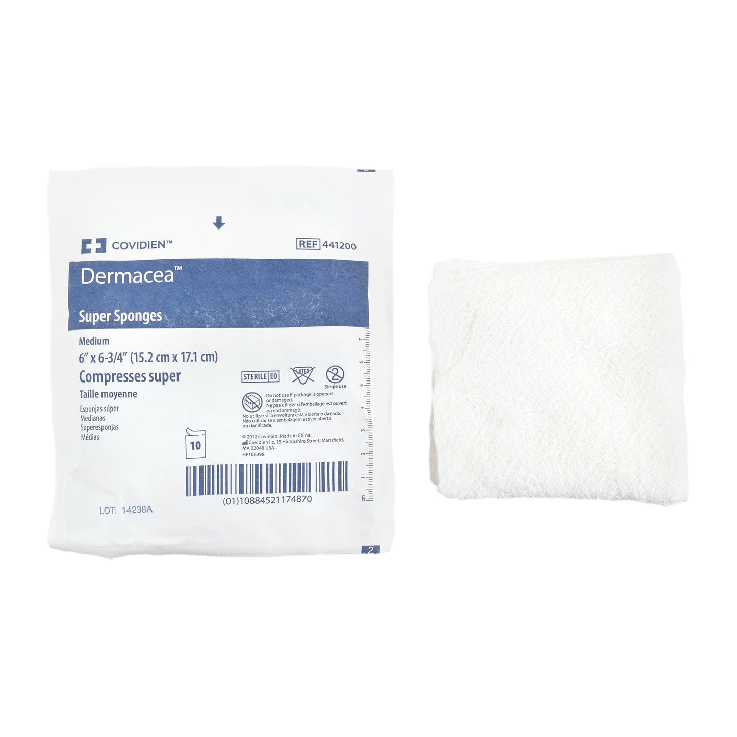 Dermacea™ Fluff Dressing 6 X 6-3/4 Inch 12-Ply Sterile 10 per Pack (516653_PK)