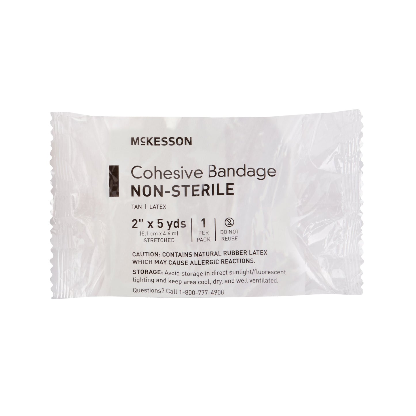 McKesson Cohesive Bandage 2 Inch X 5 Yard Self-adherent Closure Tan NonSterile Standard Compression (464152_PK)