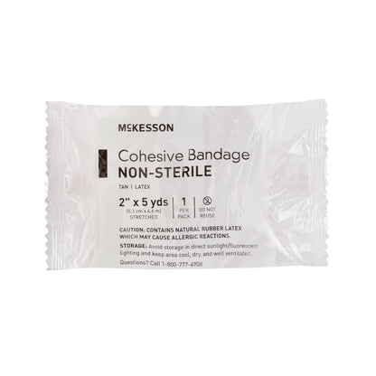 McKesson Cohesive Bandage 2 Inch X 5 Yard Self-adherent Closure Tan NonSterile Standard Compression (464152_CS)