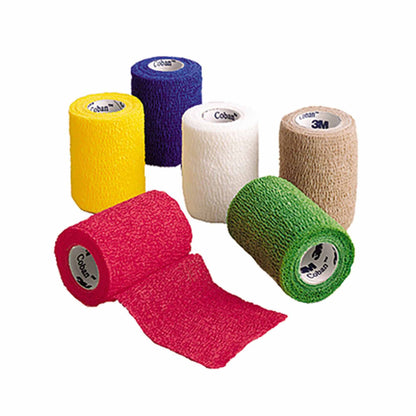 3M™ Coban™ Cohesive Bandage 3 Inch X 5 Yard Self-Adherent Closure Red NonSterile Standard Compression (176491_CS)