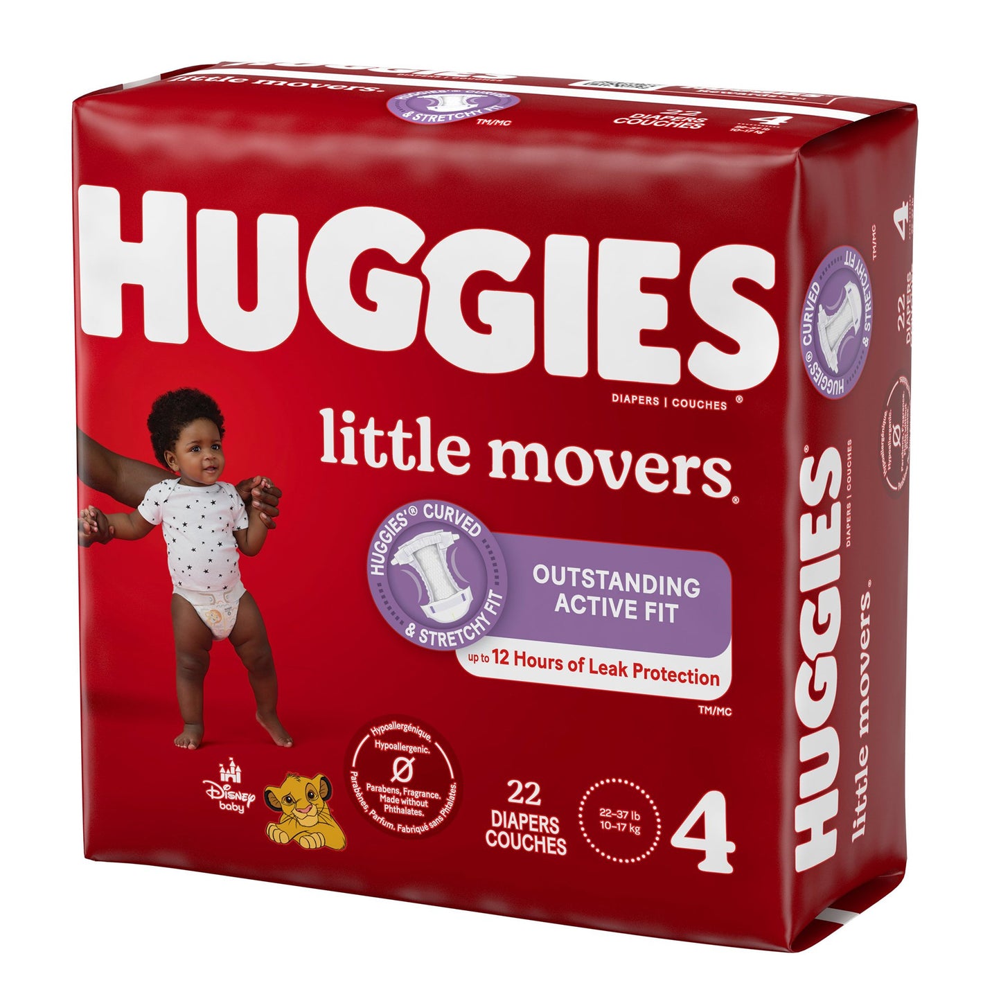 Huggies® Little Movers Unisex Baby Diaper Size 4 Disposable Moderate Absorbency (1128668_PK)