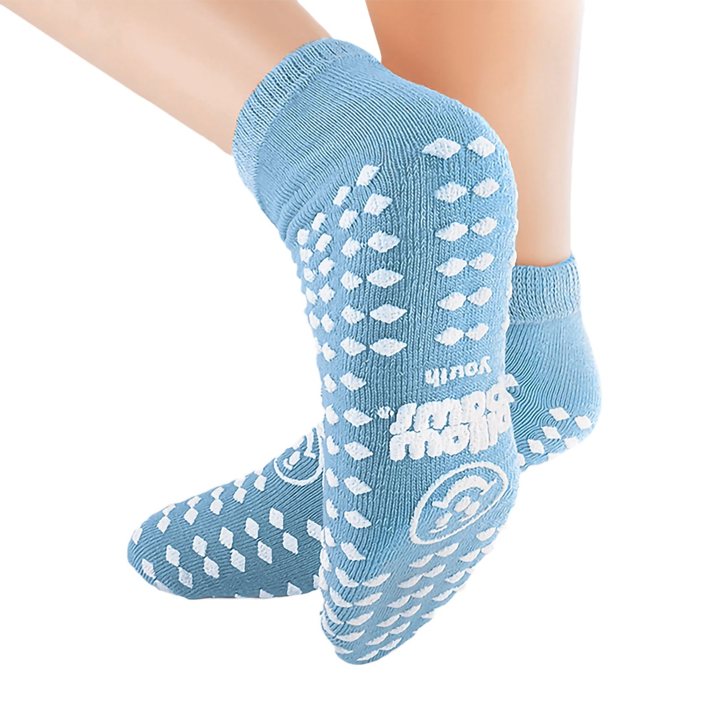 Pillow Paws® 360° Imprint Slipper Socks Unisex Child All Around Tread Single Patient Use Light Blue (483415_PR)