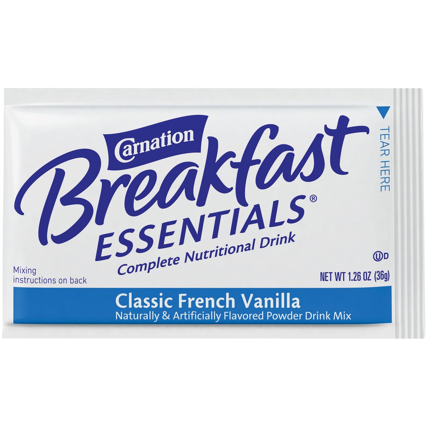 Carnation Breakfast Essentials® Oral Supplement French Vanilla Flavor Powder 1.26 oz. Individual Packet (810730_BX)