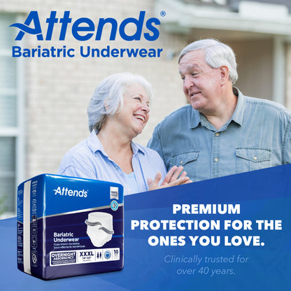 Attends® Bariatric Unisex Adult Absorbent Underwear Pull On with Tear Away Seams 3X-Large Disposable Heavy Absorbency (1184056_CS)
