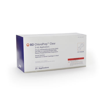 ChloraPrep™ Clear Skin Prep Solution 3 mL Foam Applicator 2% / 70% Strength CHG (Chlorhexidine Gluconate) / Isopropyl Alcohol Sterile (1189869_CS)