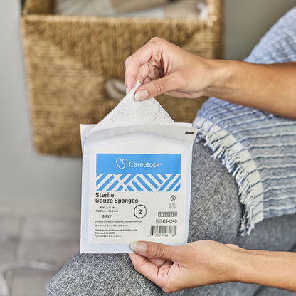 CareStock™ Gauze Sponge 4 X 4 Inch 8-Ply Sterile 2 per Pack (1242204_BX)