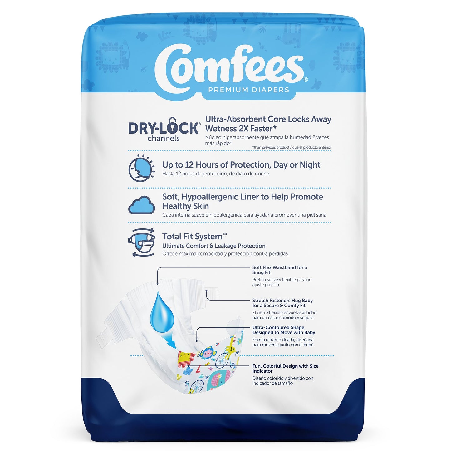 Comfees® Unisex Baby Diaper Size 7 Disposable Moderate Absorbency (907036_CS)