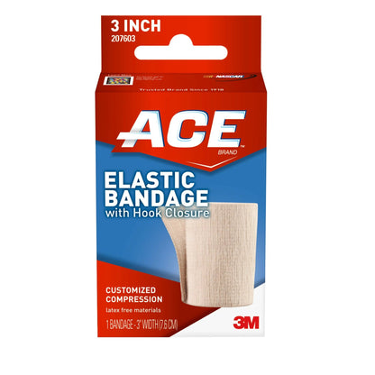 3M™ ACE™ Elastic Bandage 3 Inch Width Single Hook and Loop Closure Tan NonSterile Standard Compression (500544_EA)
