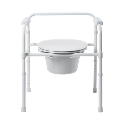 McKesson 3-in-1 Commode Chair Fixed Arms Steel Frame Back Bar 13-1/4 Inch Seat Width 350 lbs. Weight Capacity (1073633_CS)