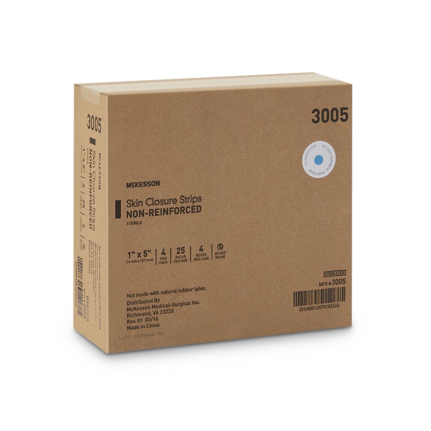 McKesson Skin Closure Strip 1 X 5 Inch Nonwoven Material Flexible Strip Tan (876304_CS)