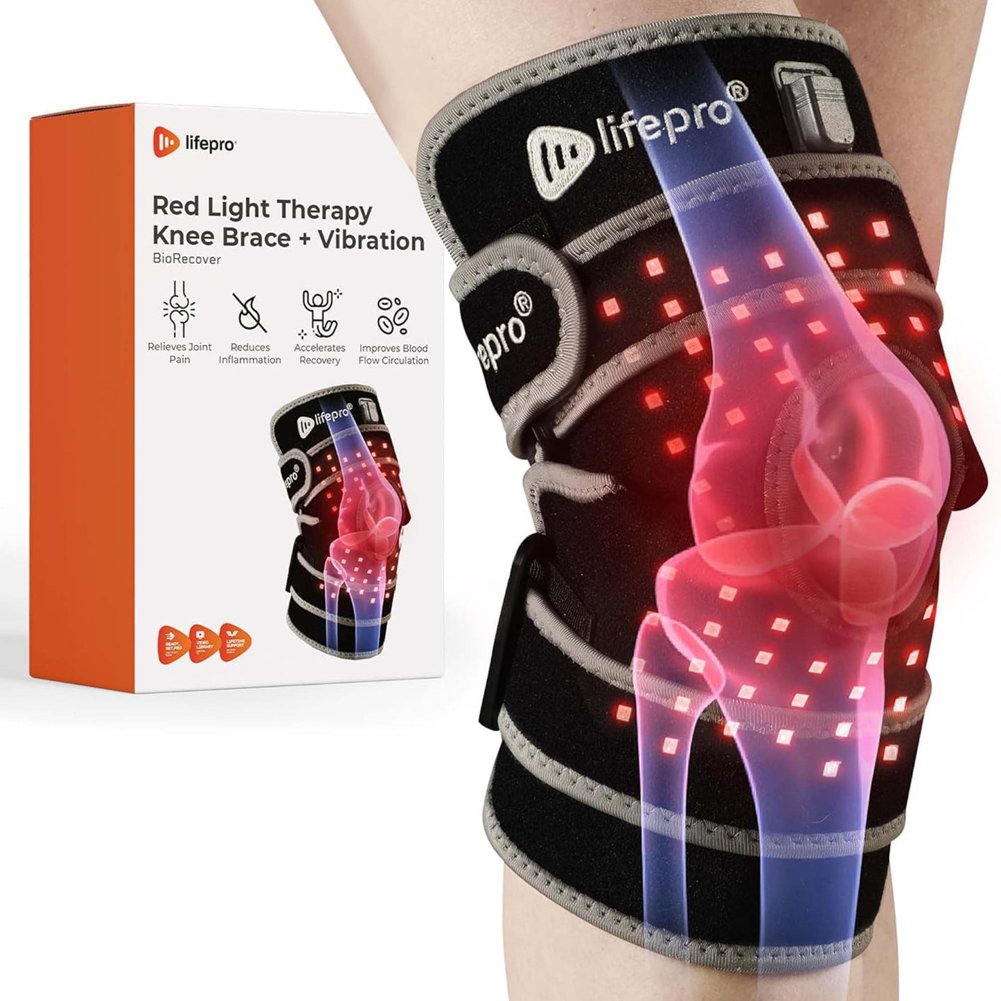 BioRecover™ Light Therapy Knee Brace One Size Fits Most Hook and Loop (1271036_EA)
