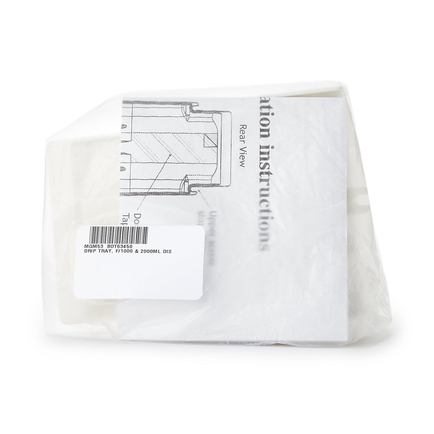 McKesson Brand Dispenser Drip Tray White, ABS Plastic, 4W X 3-3/4D X 5-1/2H Inch (822620_EA)