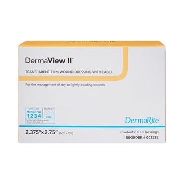 DermaView II™ Transparent Film Dressing 2-3/7 X 2-3/4 Inch Frame Style Delivery Rectangle Sterile (714363_EA)