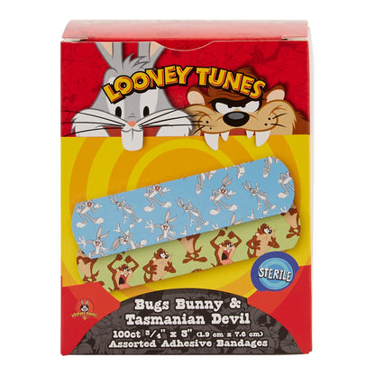 Looney Tunes™ Stat Strip® Adhesive Strip 3/4 X 3 Inch Plastic Rectangle Kid Design (Looney Tunes Bugs and Taz) Sterile (278007_BX)