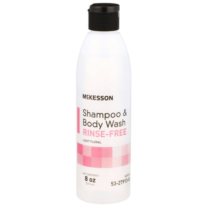 McKesson Rinse-Free Shampoo and Body Wash 8 oz. Flip Top Bottle Light Floral Scent (877023_CS)