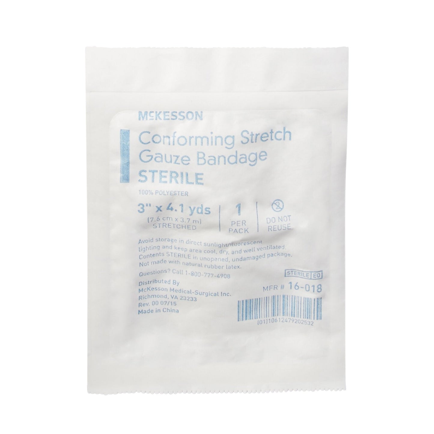 McKesson Conforming Bandage 3 Inch X 4-1/10 Yard Sterile 1 per Pack (999364_BG)
