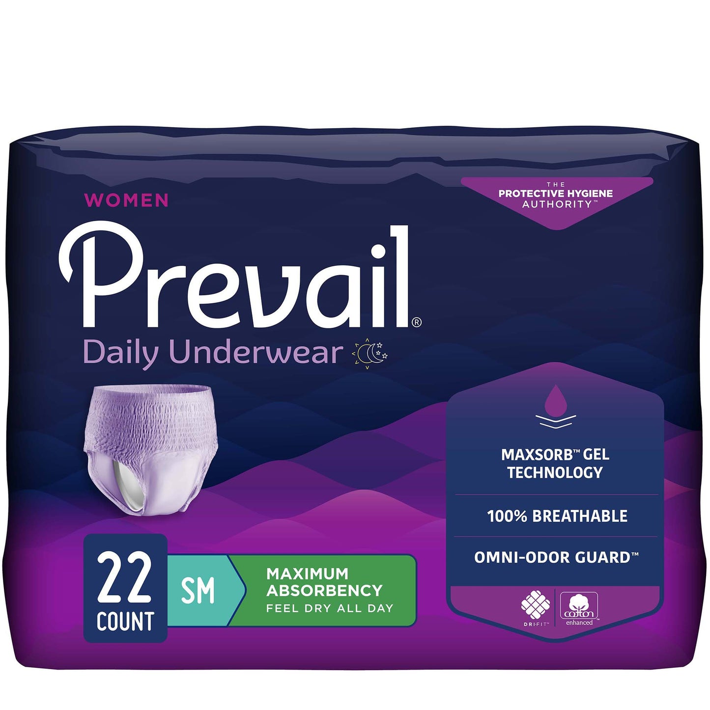 Prevail® Daily Underwear Female Adult Absorbent Underwear Pull On with Tear Away Seams Small Disposable Heavy Absorbency (1178181_CS)