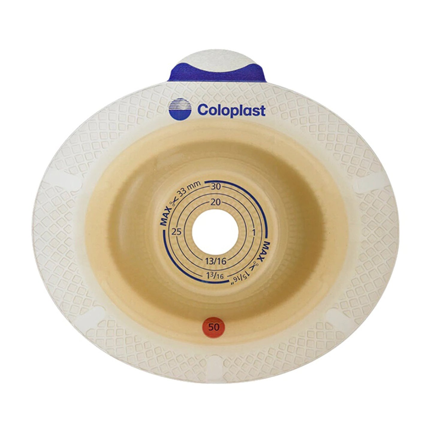 SenSura® Flex Xpro Ostomy Barrier Precut, Extended Wear Double Layer Adhesive 50 mm Flange Red Code System 1-1/8 Inch Opening (734899_BX)