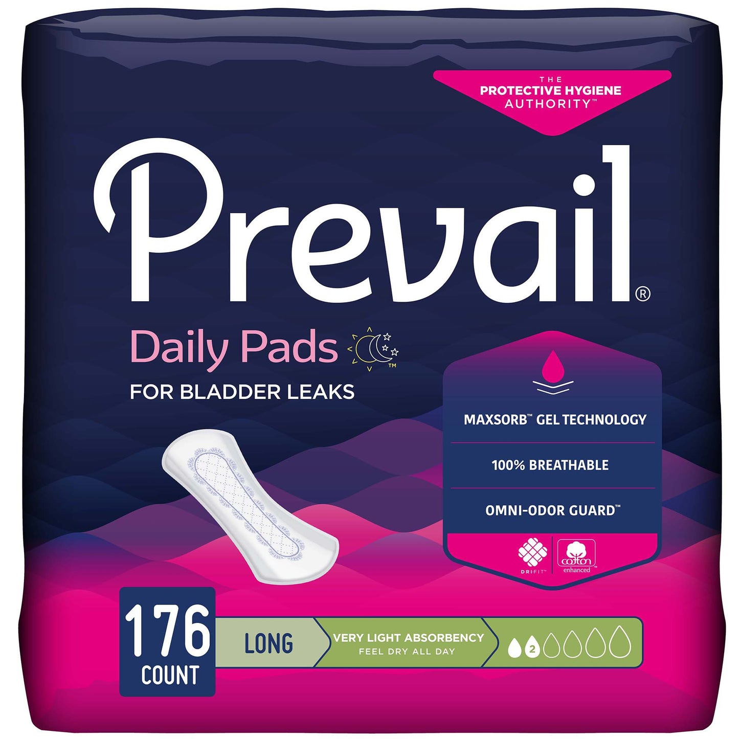 Prevail® Daily Pads Bladder Control Pad 8.35 Inch Length Light Absorbency Polymer Core One Size Fits Most (1166745_BG)