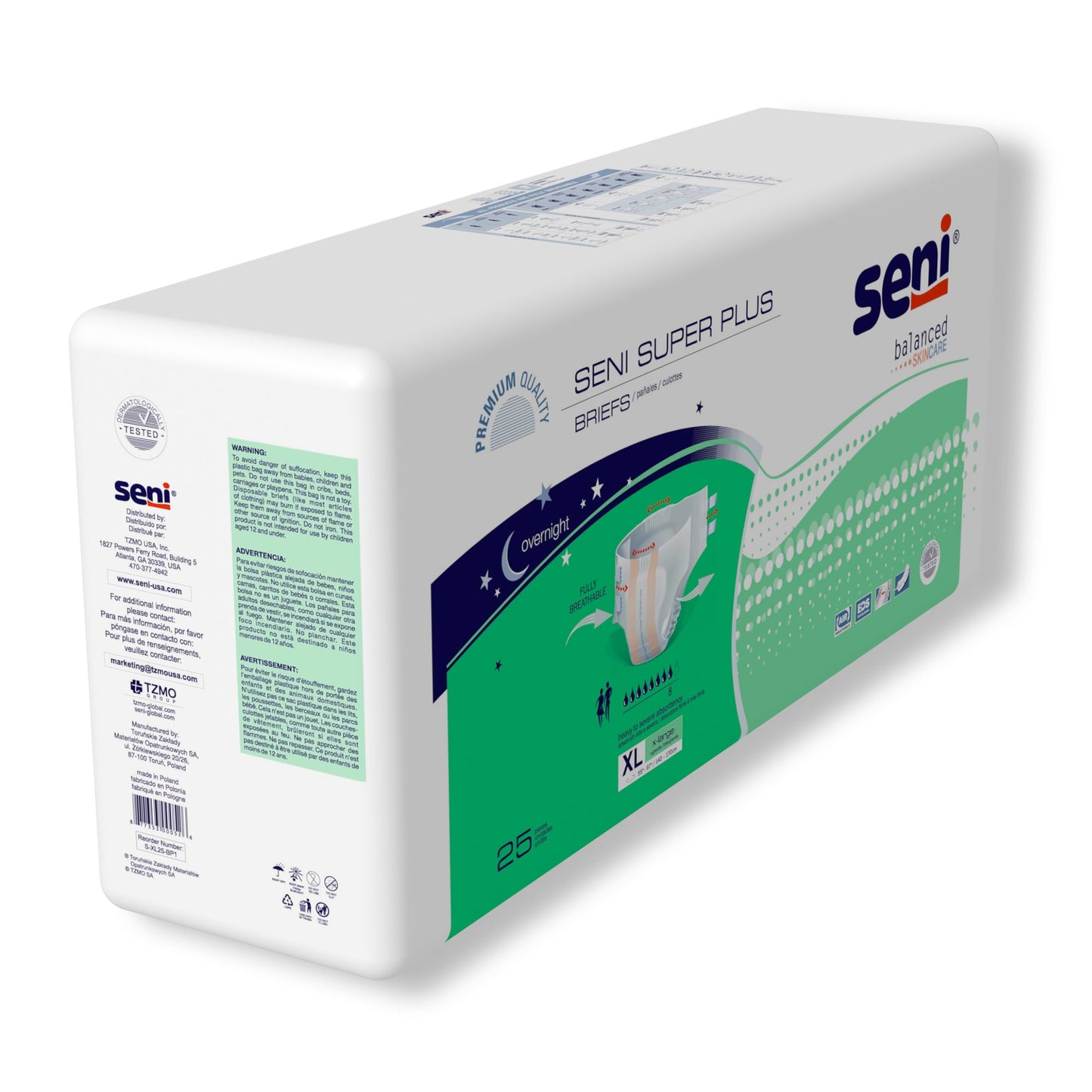 Seni® Super Plus Unisex Adult Incontinence Brief X-Large Disposable Heavy Absorbency (1163873_CS)