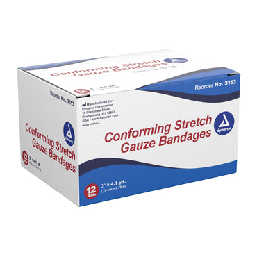 Dynarex® Conforming Bandage 3 Inch X 4-1/10 Yard 1-Ply Sterile 1 per Pouch (1049578_BG)