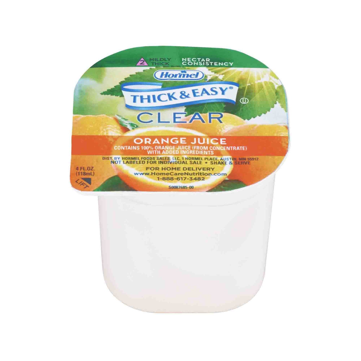 Thick & Easy® Thickened Beverage 4 oz. Portion Cup Orange Flavor Liquid IDDSI Level 2 Mildly Thick (732812_CS)