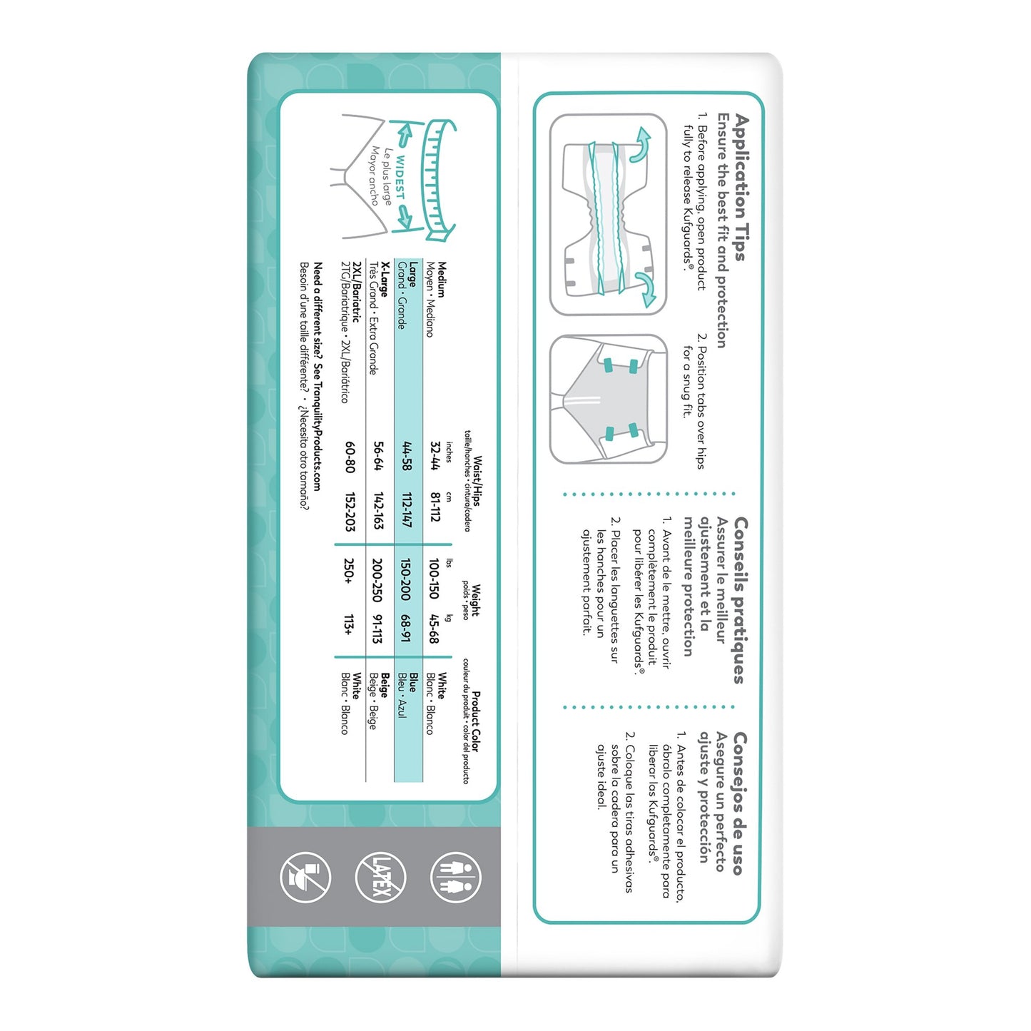 Tranquility® Essential Unisex Incontinence Brief Large Disposable Heavy Absorbency (1188955_BG)