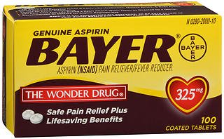 Bayer® Pain Relief 325 mg Strength Aspirin Tablet 100 per Box (1050109_BX)