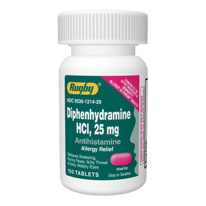 Major Pharmaceuticals Diphenhydramine HCl 25 mg Tablet 100 Tablets (1137738_BT)