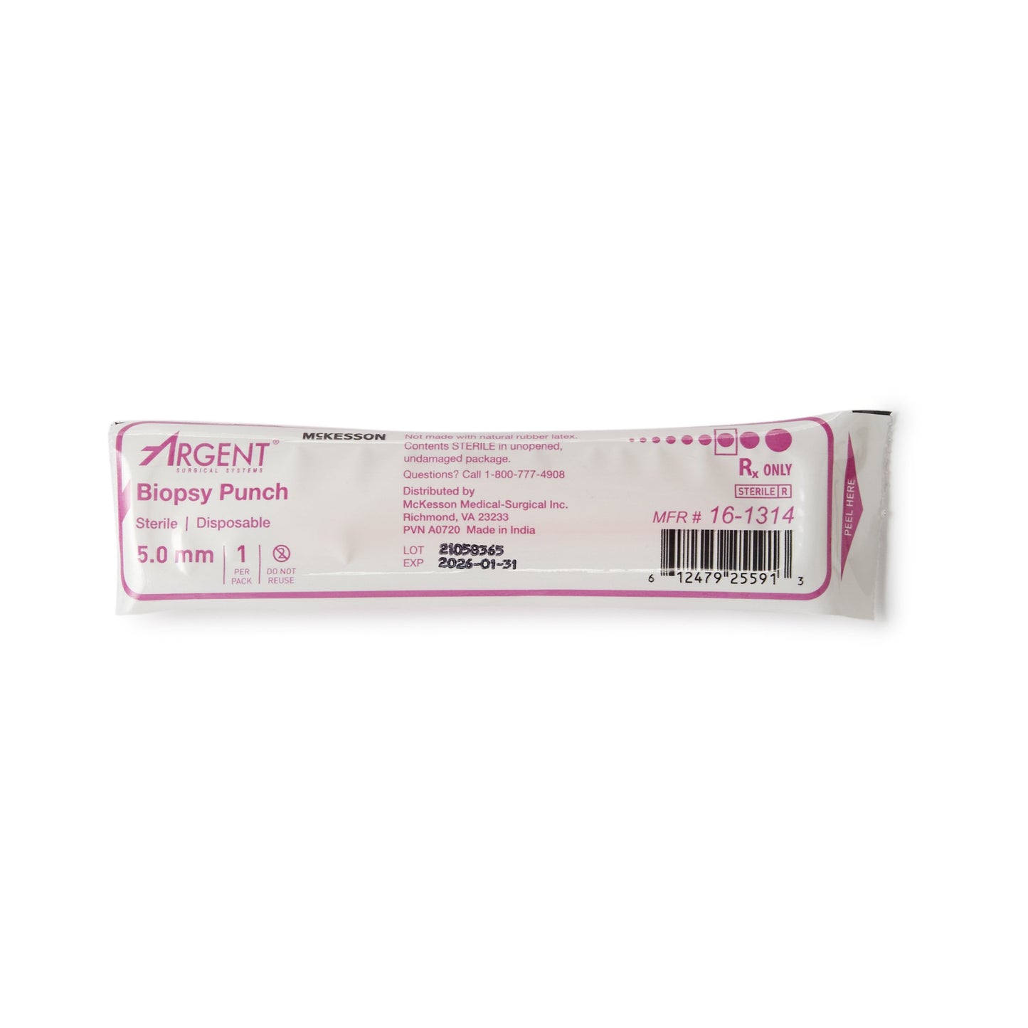 McKesson Argent™ Biopsy Punch Dermal 5 mm (1175176_EA)