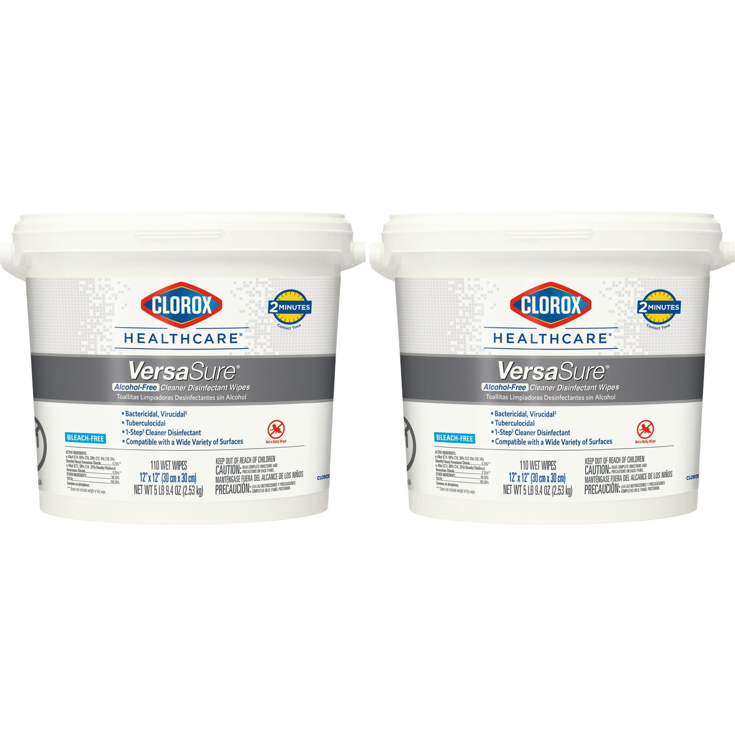 Clorox Healthcare® VersaSure™ Premoistened Quaternary Based Manual Pull Wipe 110 Count Pail Scented NonSterile (1110730_CS)