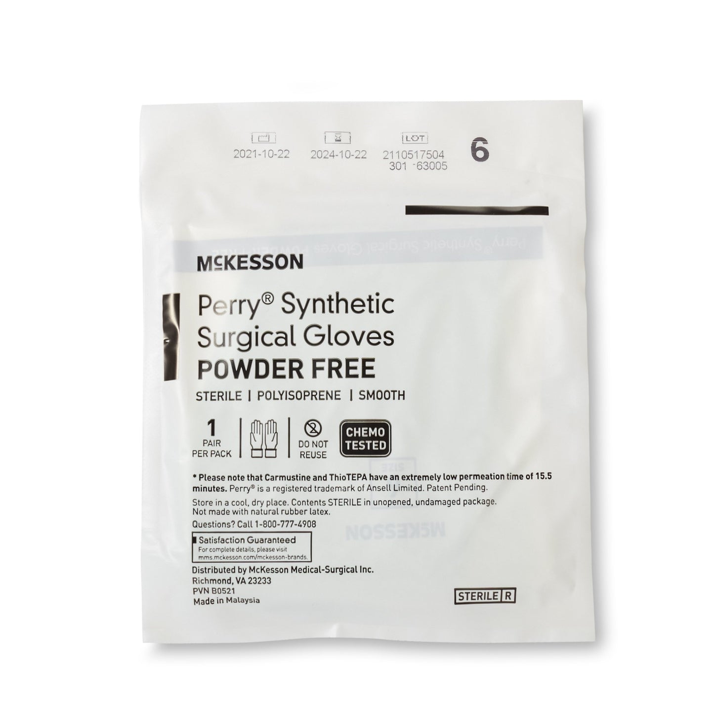 McKesson Perry® Performance Plus Surgical Glove Size 6 Sterile Polyisoprene Standard Cuff Length Smooth Green Chemo Tested (1044720_BX)