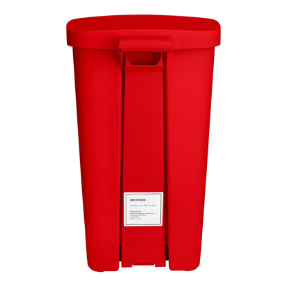 McKesson Trash Can 52 Quart / 13 gal. Red Plastic Rectangular (1223702_EA)