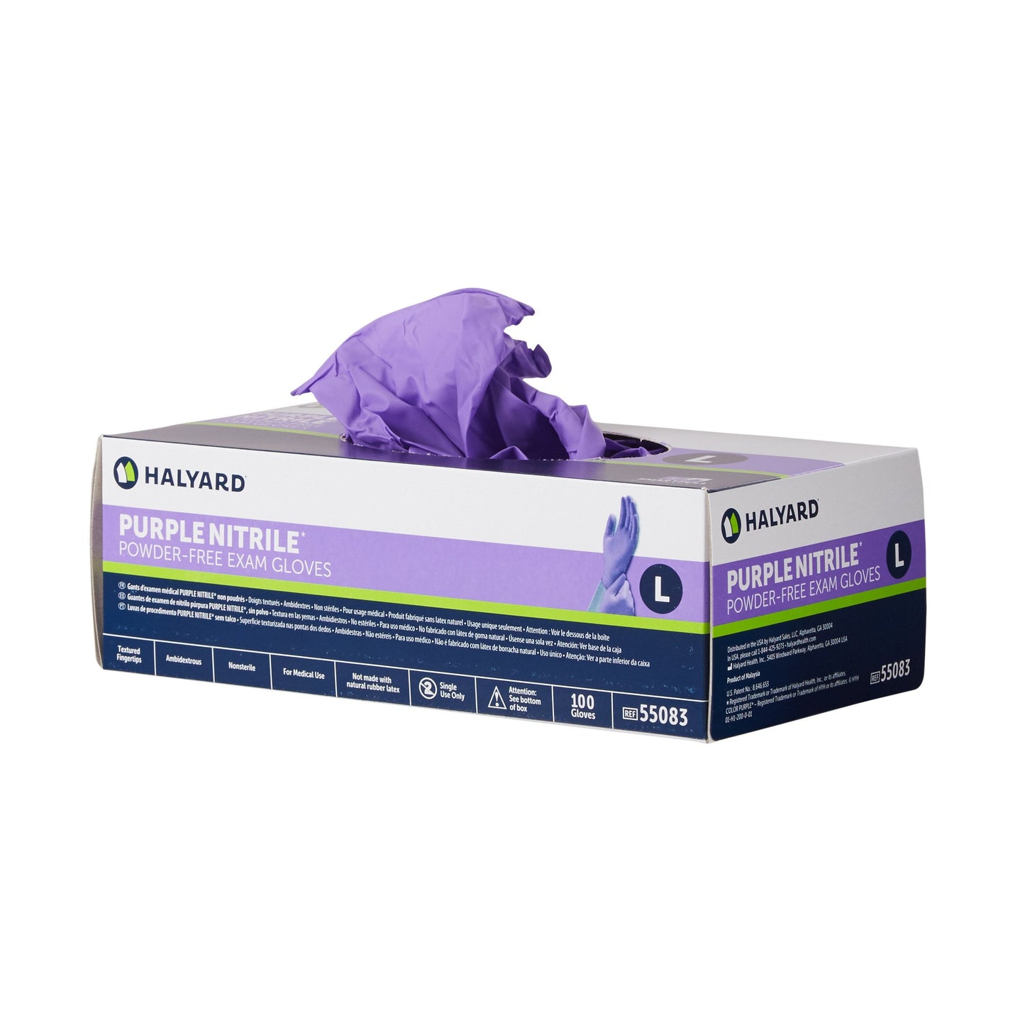 Purple Nitrile® Exam Glove Large NonSterile Nitrile Standard Cuff Length Textured Fingertips Purple Chemo Tested (365062_CS)