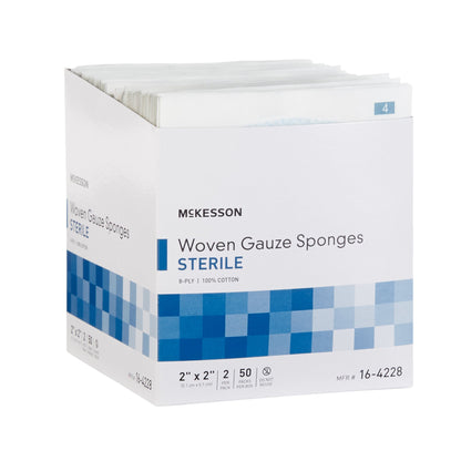 McKesson Gauze Sponge 2 X 2 Inch 8-Ply Sterile 2 per Pack (635942_CS)