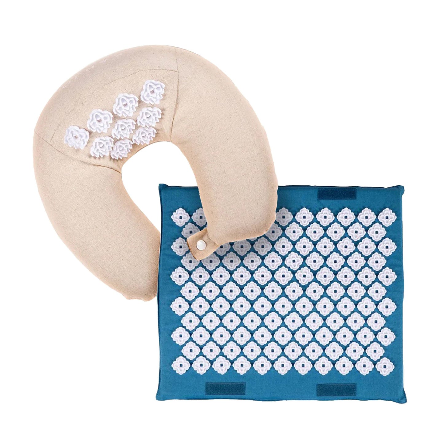 Kanjo Acupressure Travel Set Foot Mat: 1 X 14 X 16 Inch / Neck Pillow: 5 X 12 X 13 Inch (1243948_EA)