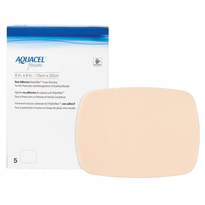 Aquacel® Foam Dressing 6 X 8 Inch Without Border Waterproof Film Backing Nonadhesive Rectangle Sterile (802591_EA)