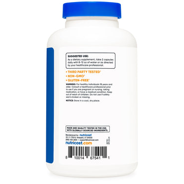 nutricost® Dietary Supplement L-Citrulline 1,500 mg Strength Capsule 120 Per Bottle (1270269_BT)