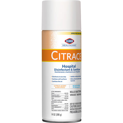 Clorox Healthcare® Citrace® Hospital Surface Disinfectant / Sanitizer Alcohol Based Aerosol Spray Liquid 14 oz. Can Citrus Scent NonSterile (156486_CS)