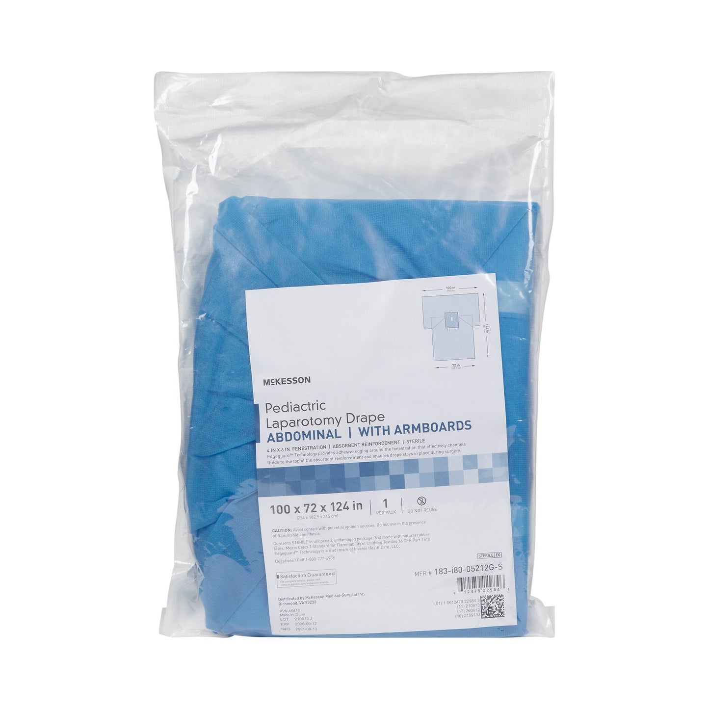 McKesson Abdominal Drape Pediatric Laparotomy Drape 100 W X 72 W X 124 L Inch Sterile (1101273_PK)