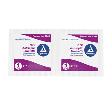 Dynarex® Antiseptic Skin Towelette Individual Packet Scented 100 Count (670150_CS)