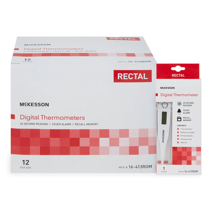 McKesson Digital Stick Thermometer Oral / Rectal / Axillary Probe Handheld (797158_EA)