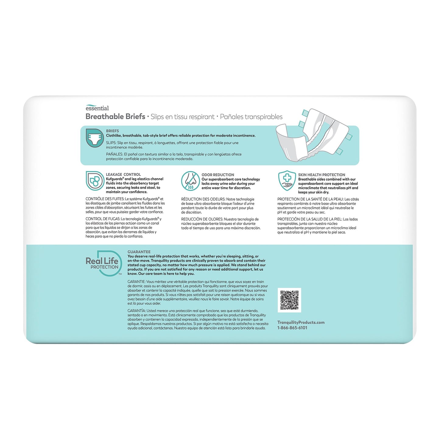 Tranquility® Essential Unisex Incontinence Brief Medium Disposable Moderate Absorbency (884706_CS)