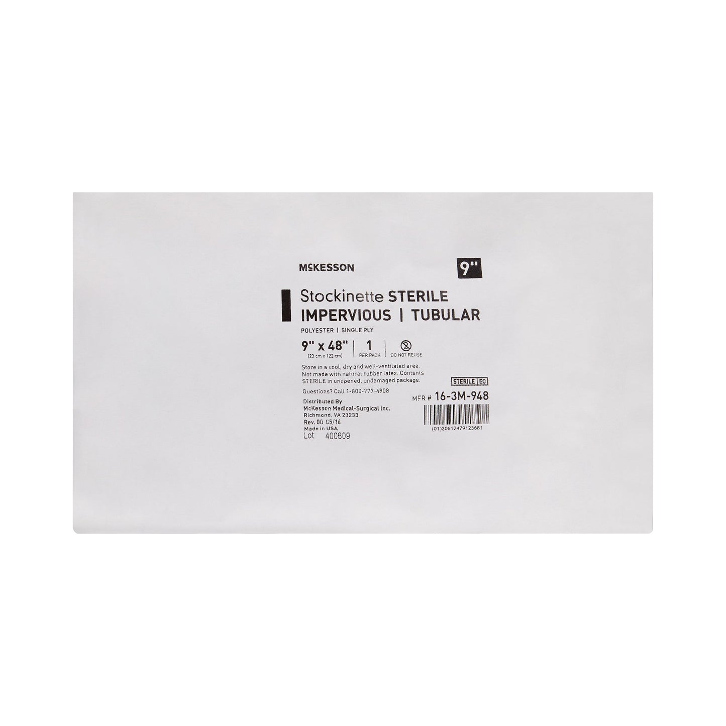 McKesson Surgical Stockinette Impervious / Tubular 9 W X 48 L Inch Sterile (460836_CS)