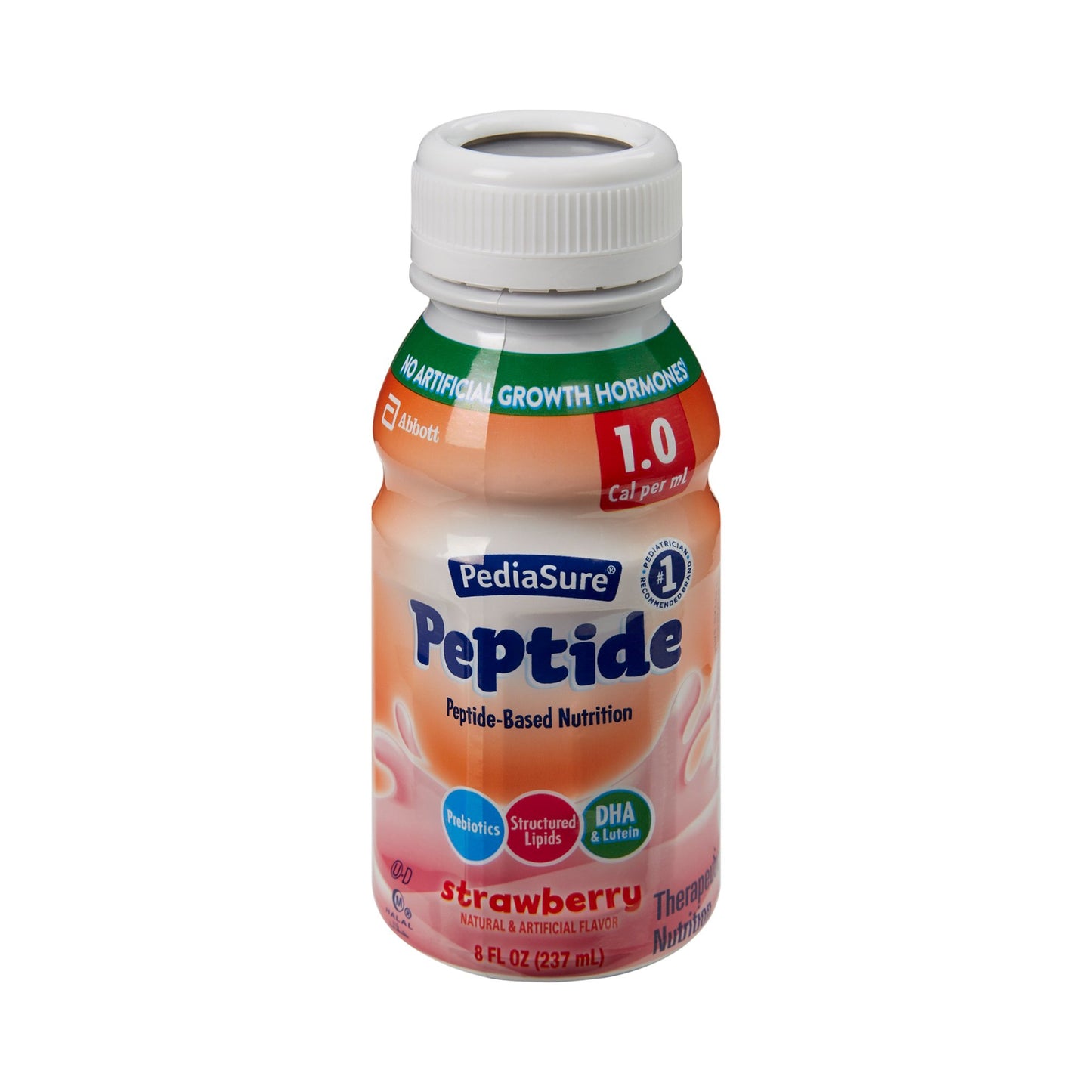PediaSure® Peptide 1.0 Cal Pediatric Oral Supplement Strawberry Flavor 8 oz. Bottle Liquid Peptide Malabsorption / Maldigestion (1143668_CS)